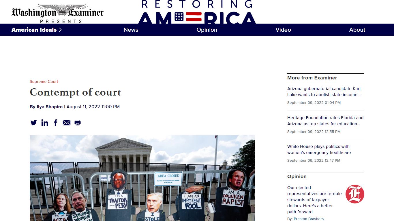 Contempt of court | Washington Examiner
